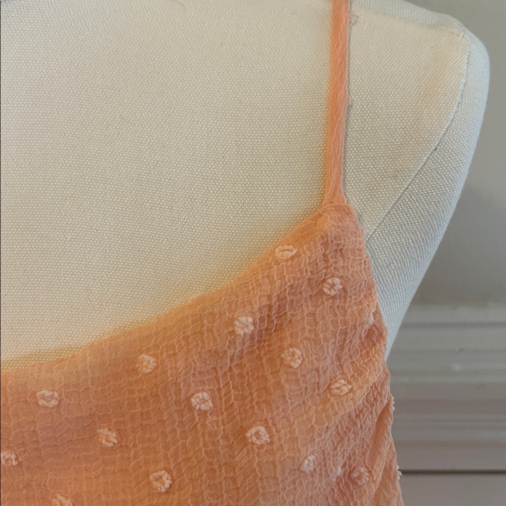 NBD Revolve Pink Swiss Dot Asymmetrical Hem Dress | Light Pink | Size XL - Picture 8 of 8